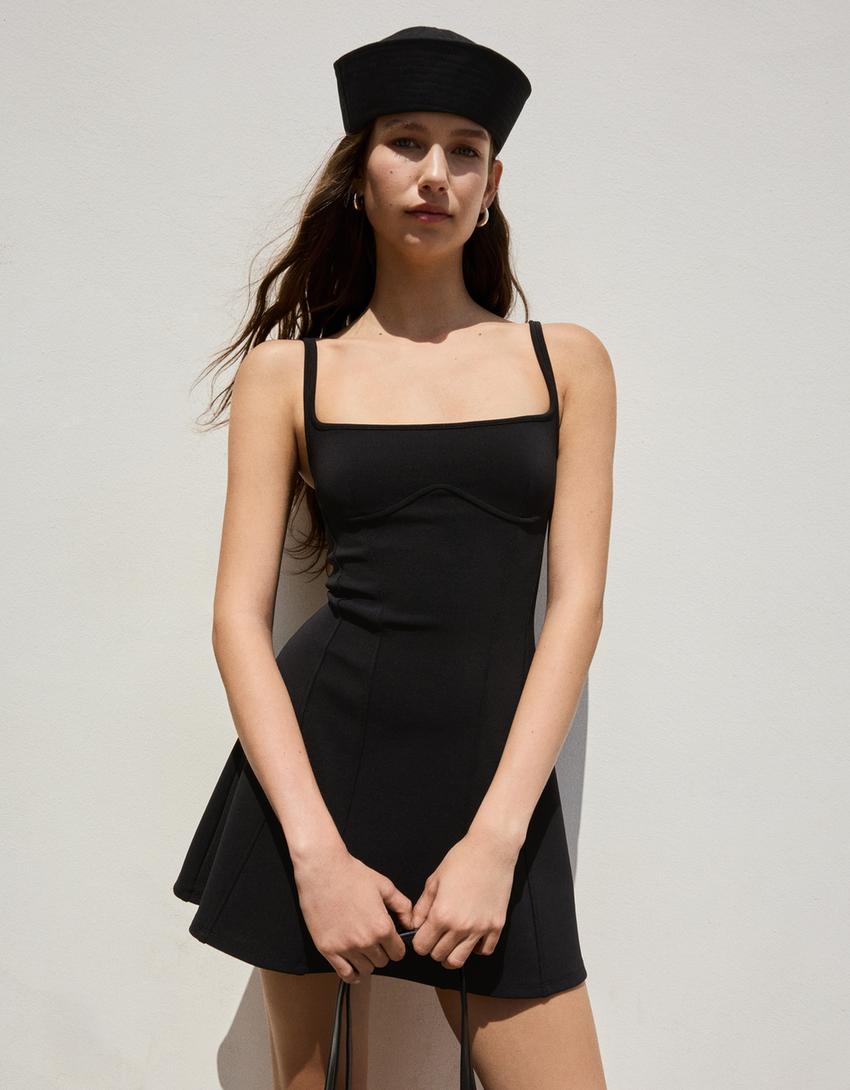 Robe mini corset-Noir