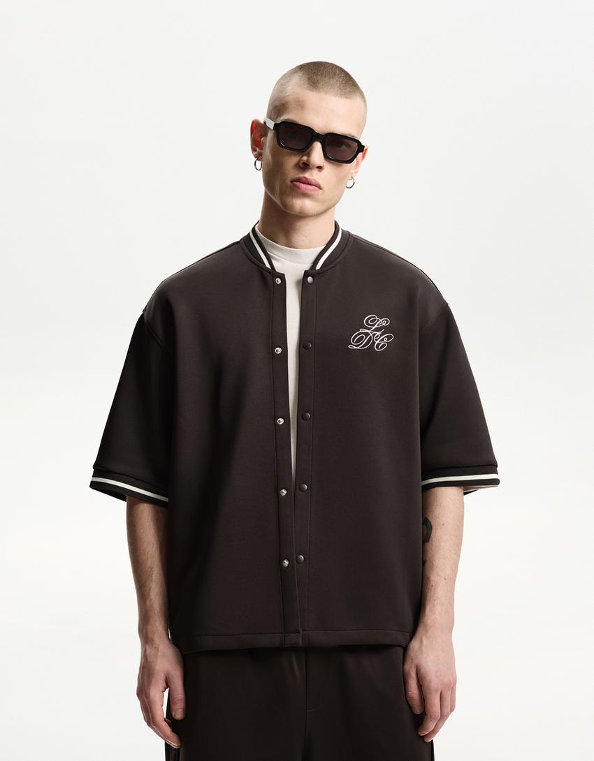 Shirt and trousers set-Brown-4