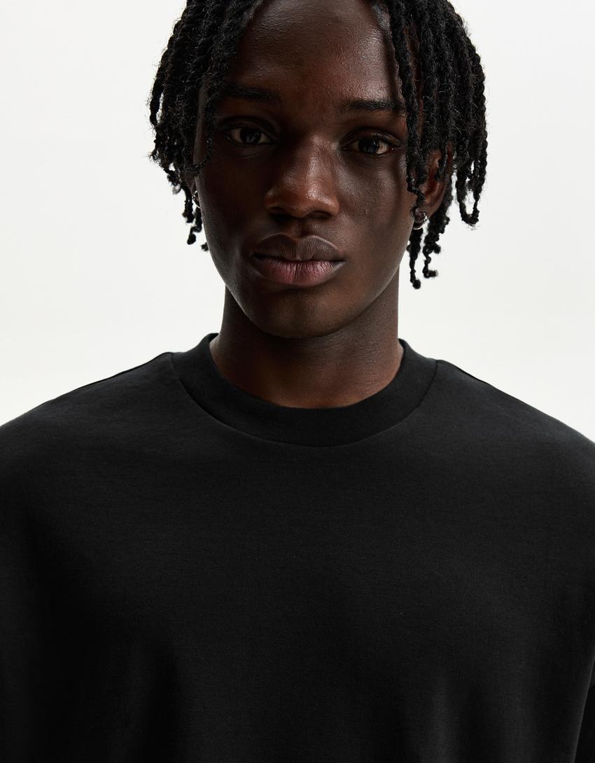Boxy short sleeve T-shirt-Black