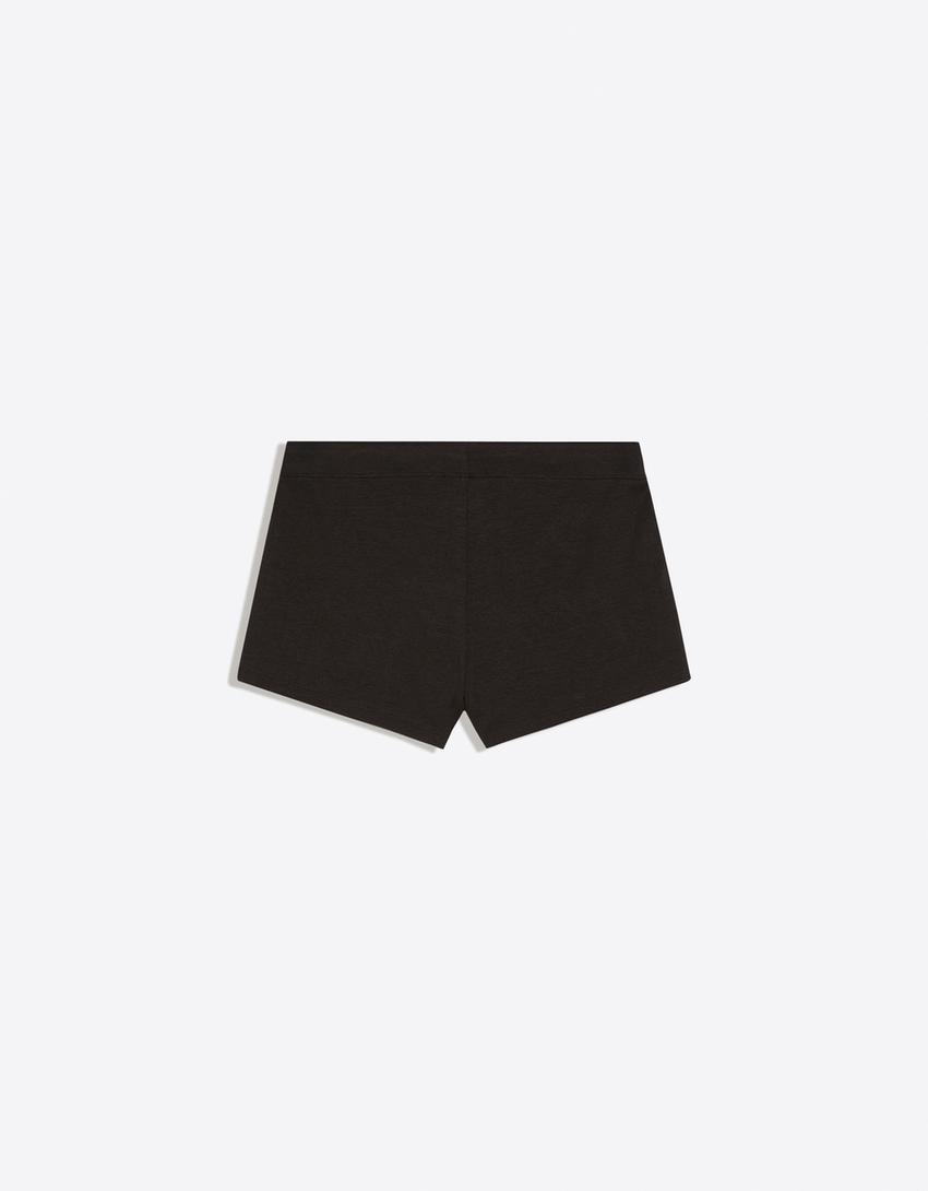 Mini-Shorts mit Seitenstreifen-Schwarz