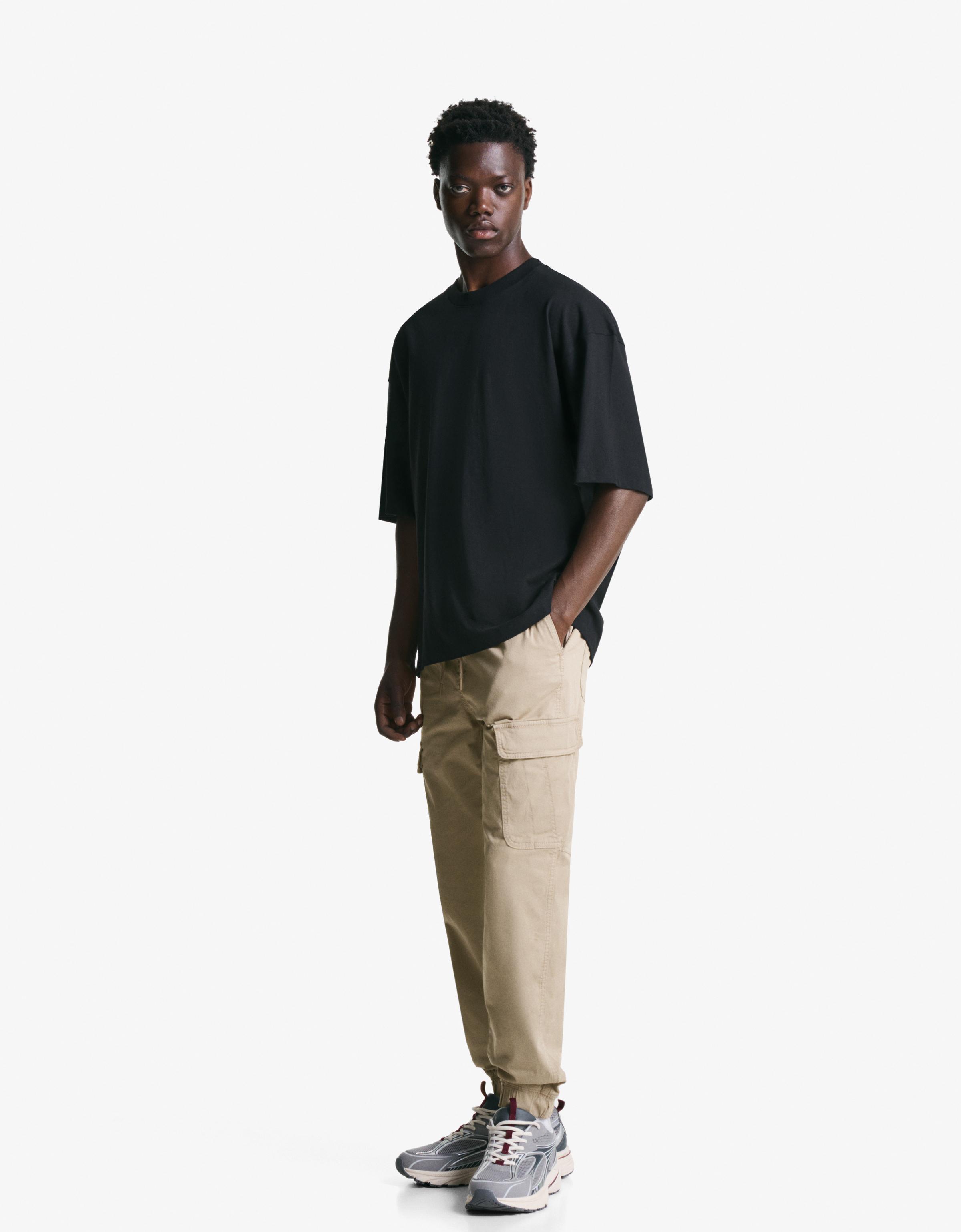 Bershka Cargo-Joggerhose Herren S Camel