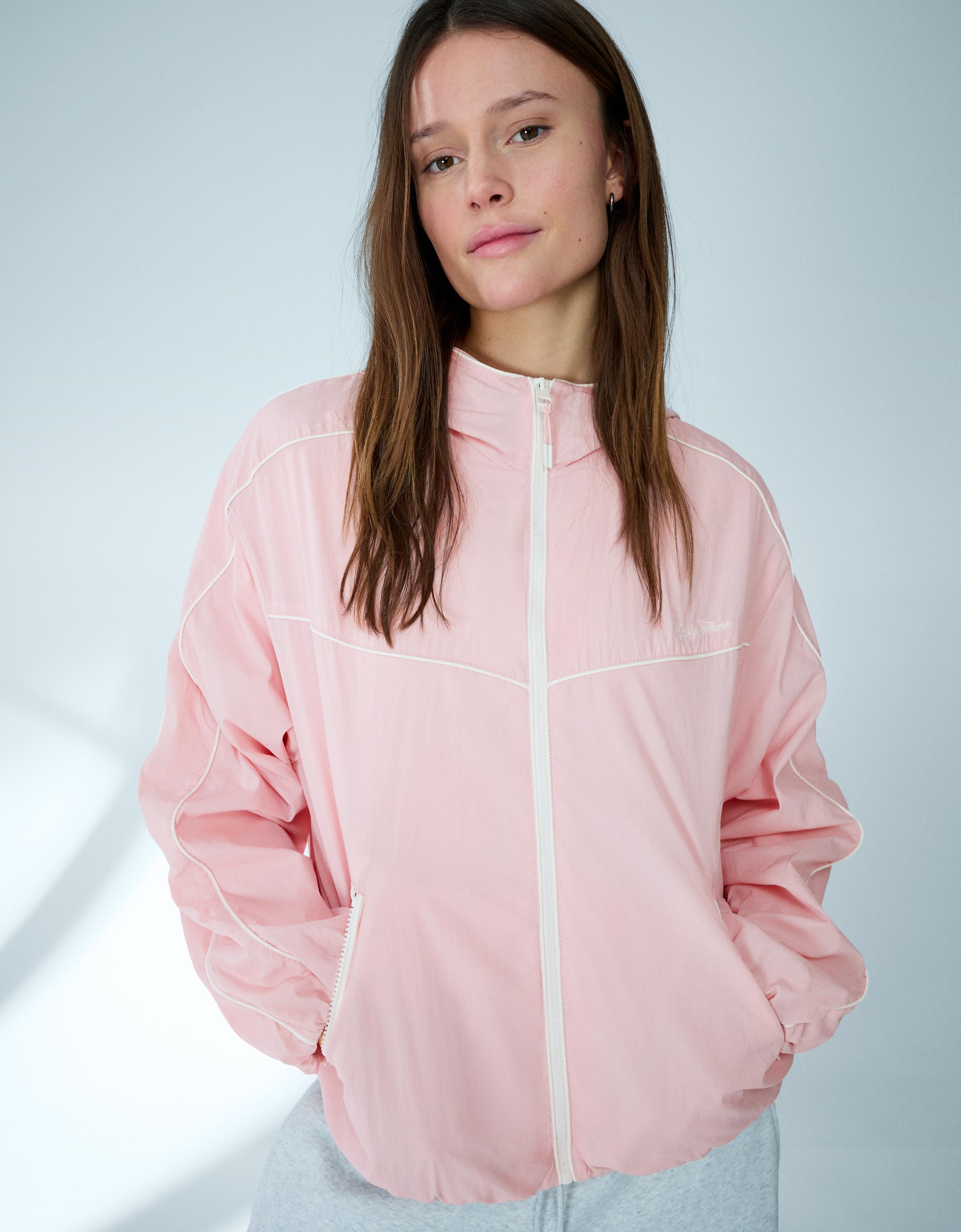 Bershka Technische Jacke Mit Kapuze Damen Xs Rosa