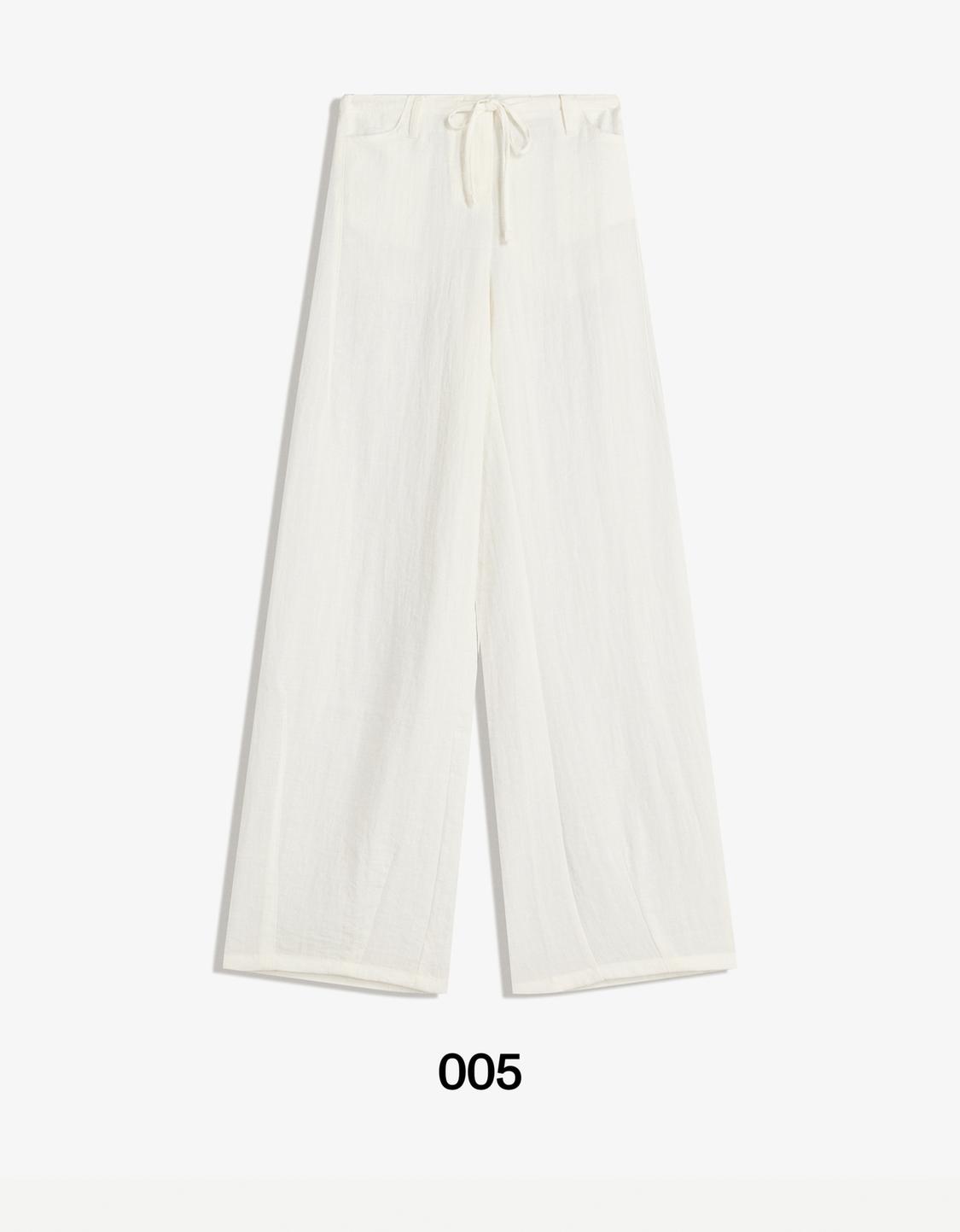 Rustic wide-leg trousers