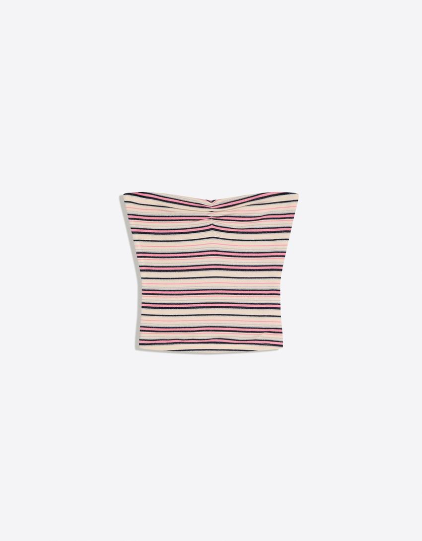 Gestreiftes Bandeau-Top-Gelb