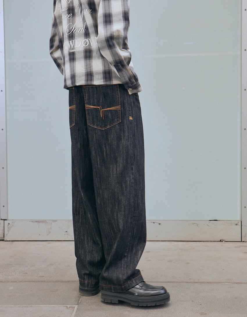 Džíny super baggy-Černá-1