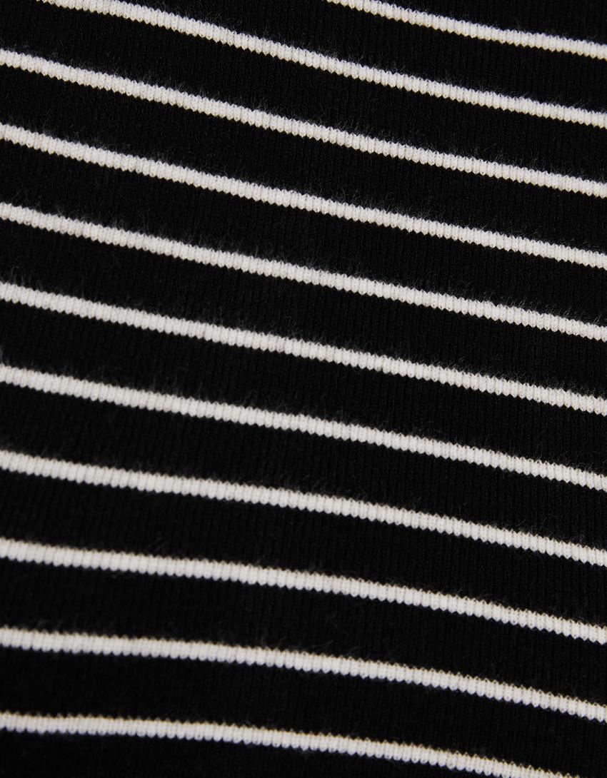 Camisola gola alta riscas-Preto-5