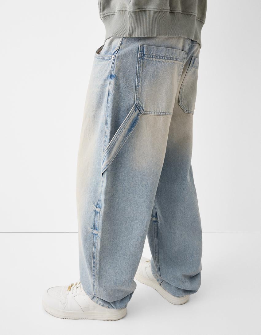 Jeans carpinteiro balloon-Azul lavado-3