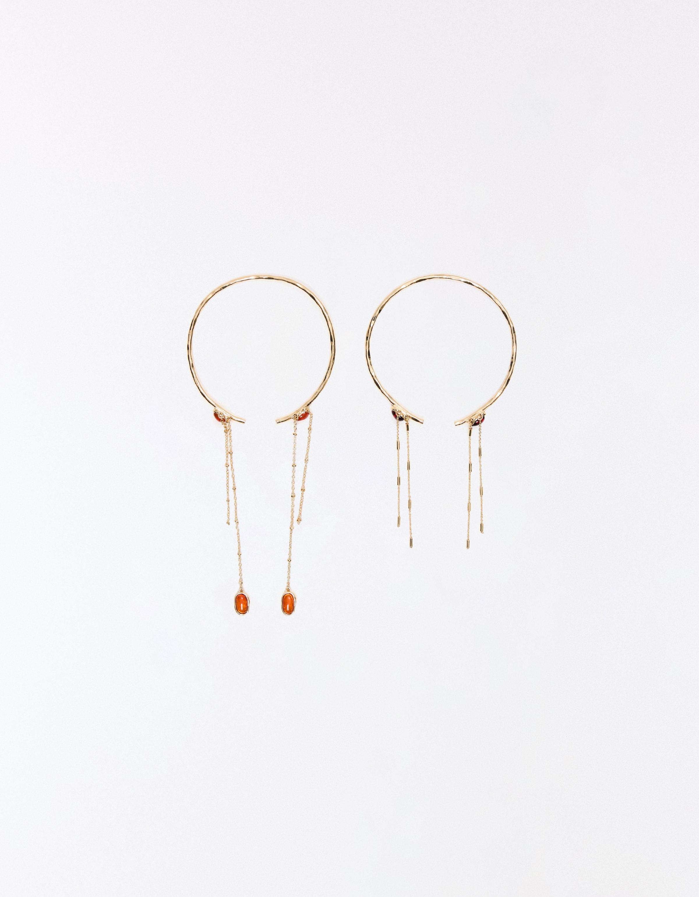 Pack of 2 stone and chain bracelets — Gold