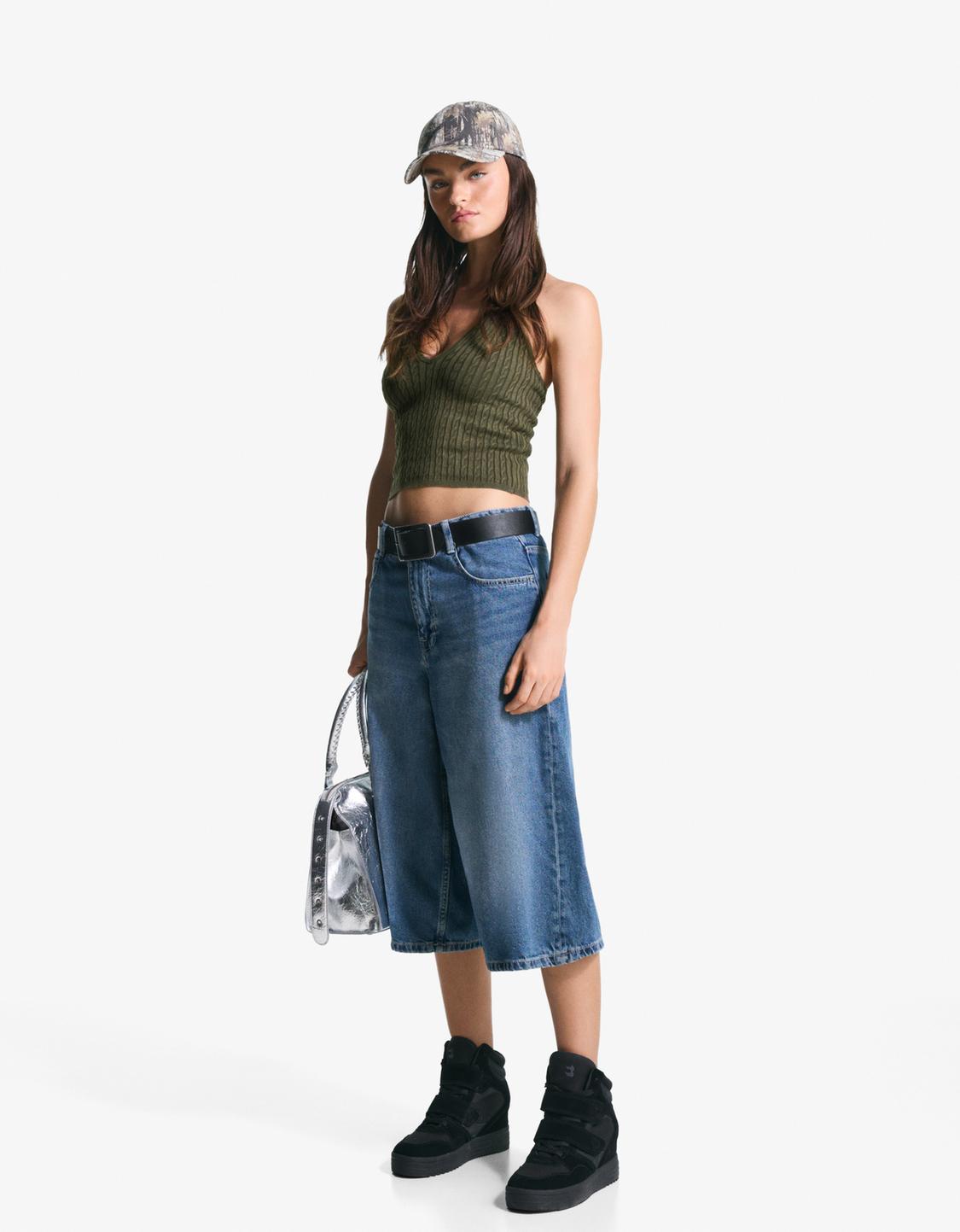 Baggy denim Bermuda jorts