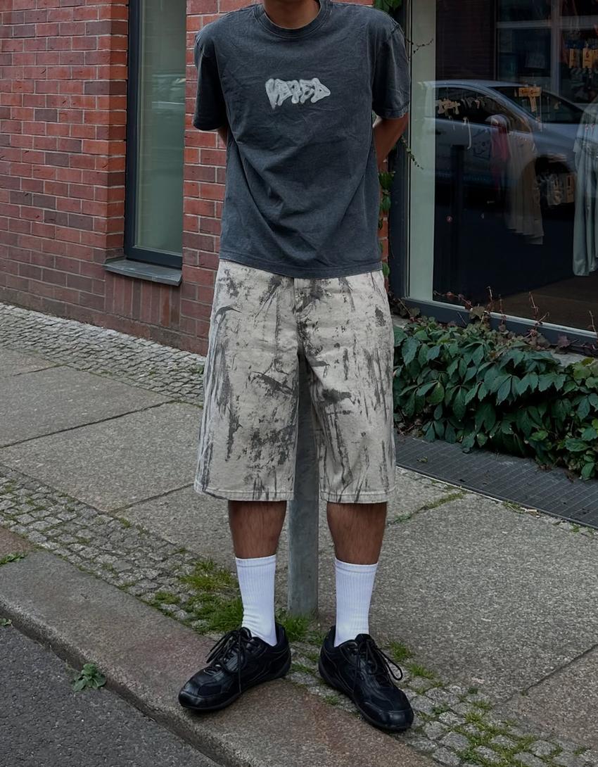 Mintás baggy bermuda-Zöld-1