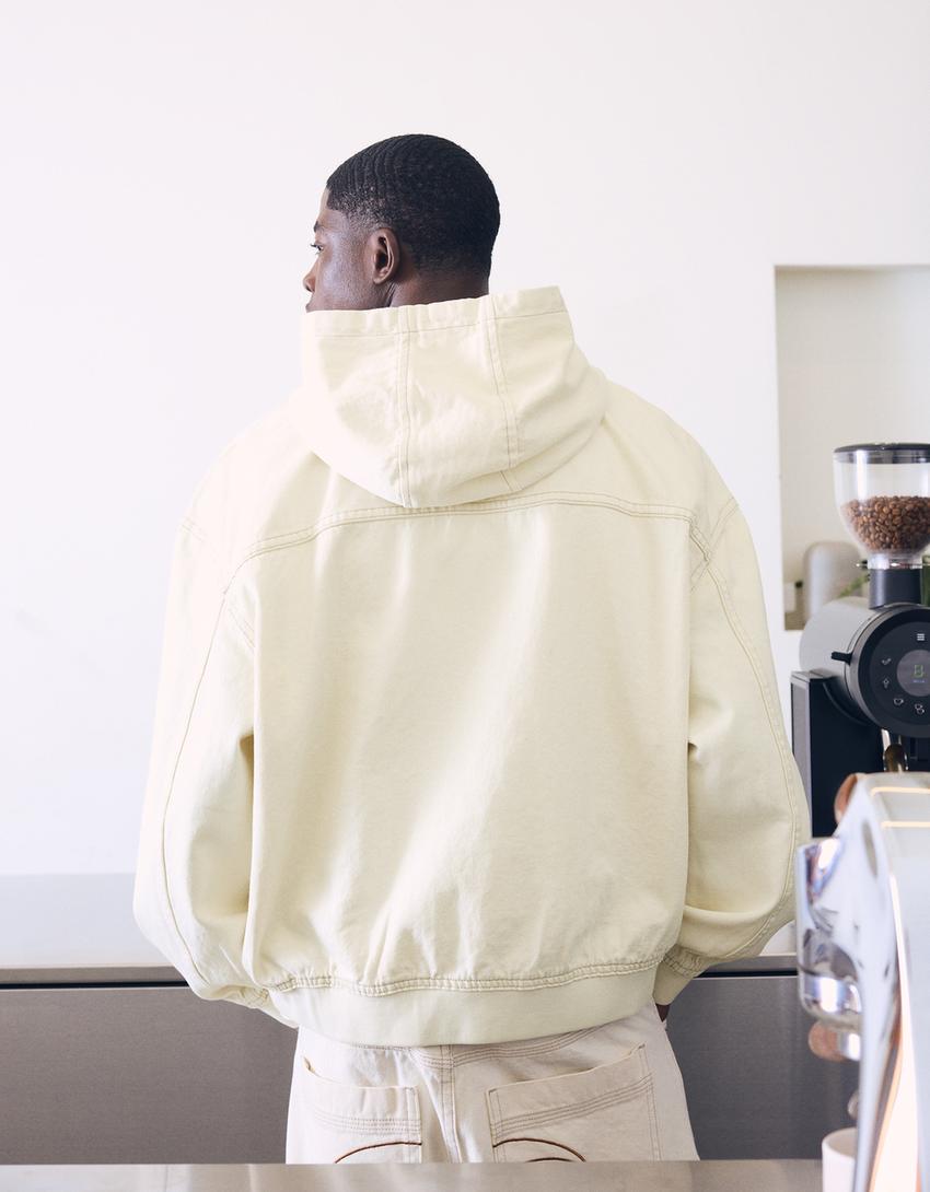 Blouson bomber brandebourgs-Écru