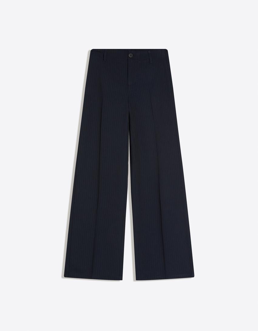 Hlače širokih nogavica-Mornarska plava