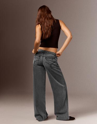 Straight-leg studded trousers — Dark grey 1