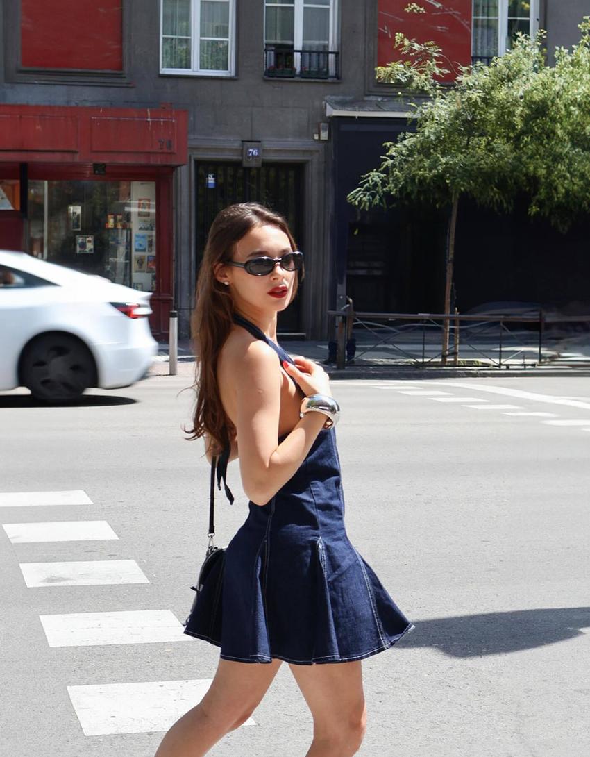 Vestido denim mini-Marino-2