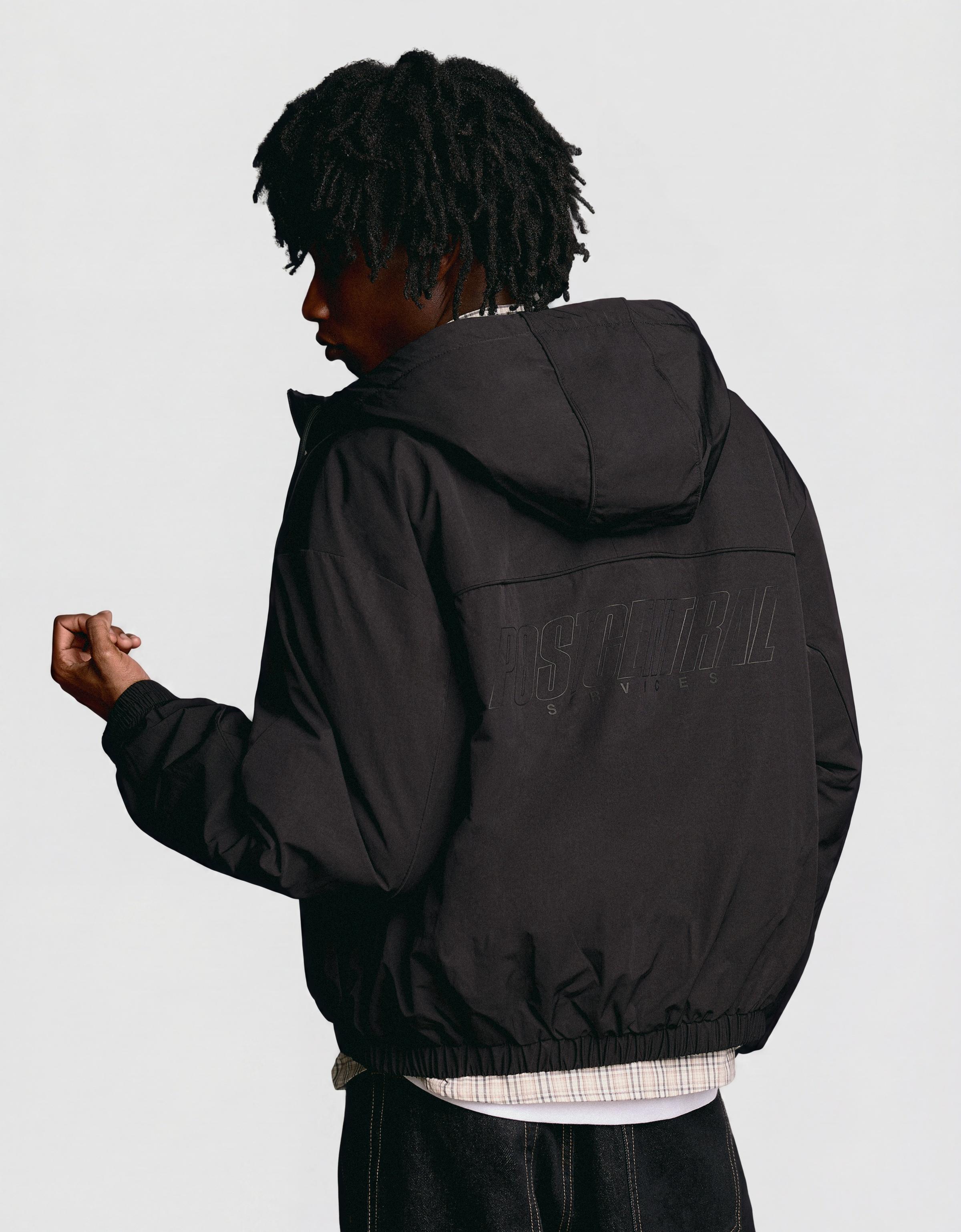 Technical hooded jacket — Black