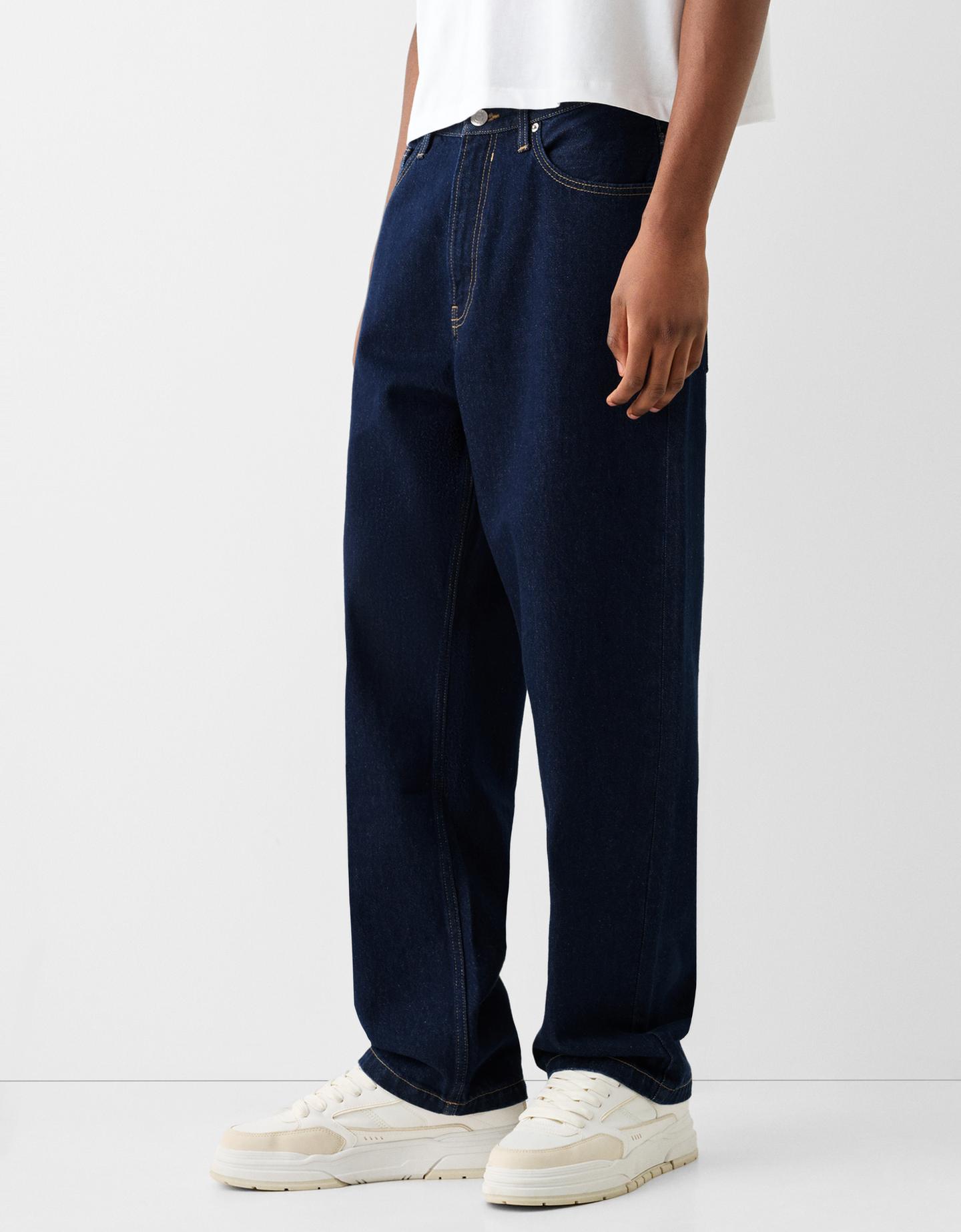 Bershka Jeans Baggy Uomo 42 (Eu 36) Marino