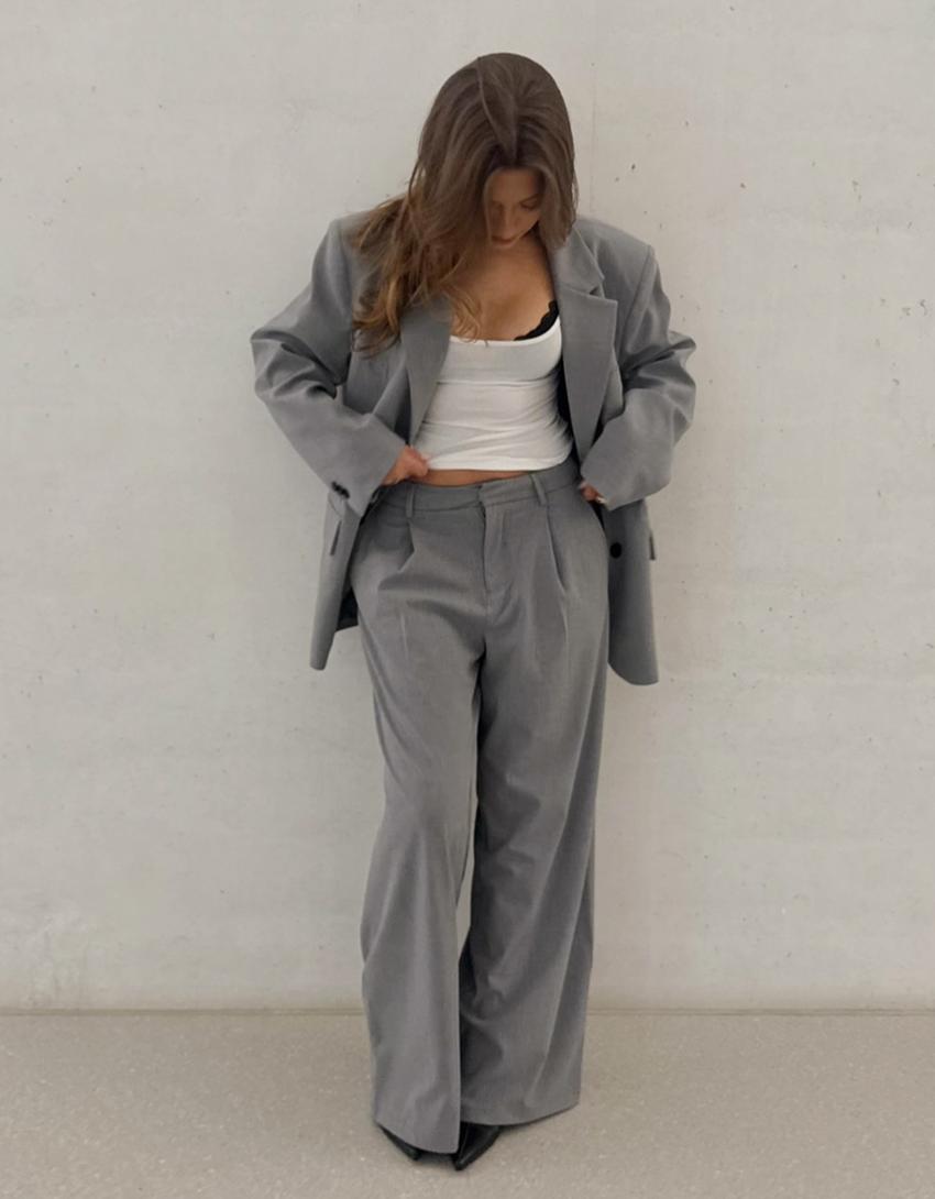 Oversize blazer-Grey
