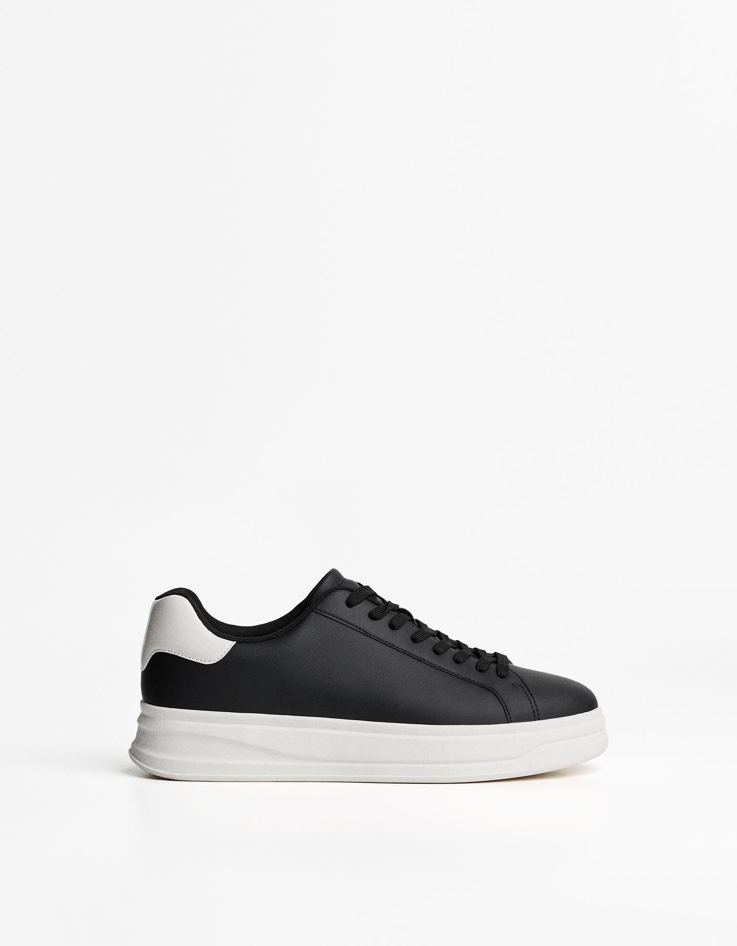 Bershka Basic-Sneaker Herren 43 Schwarz