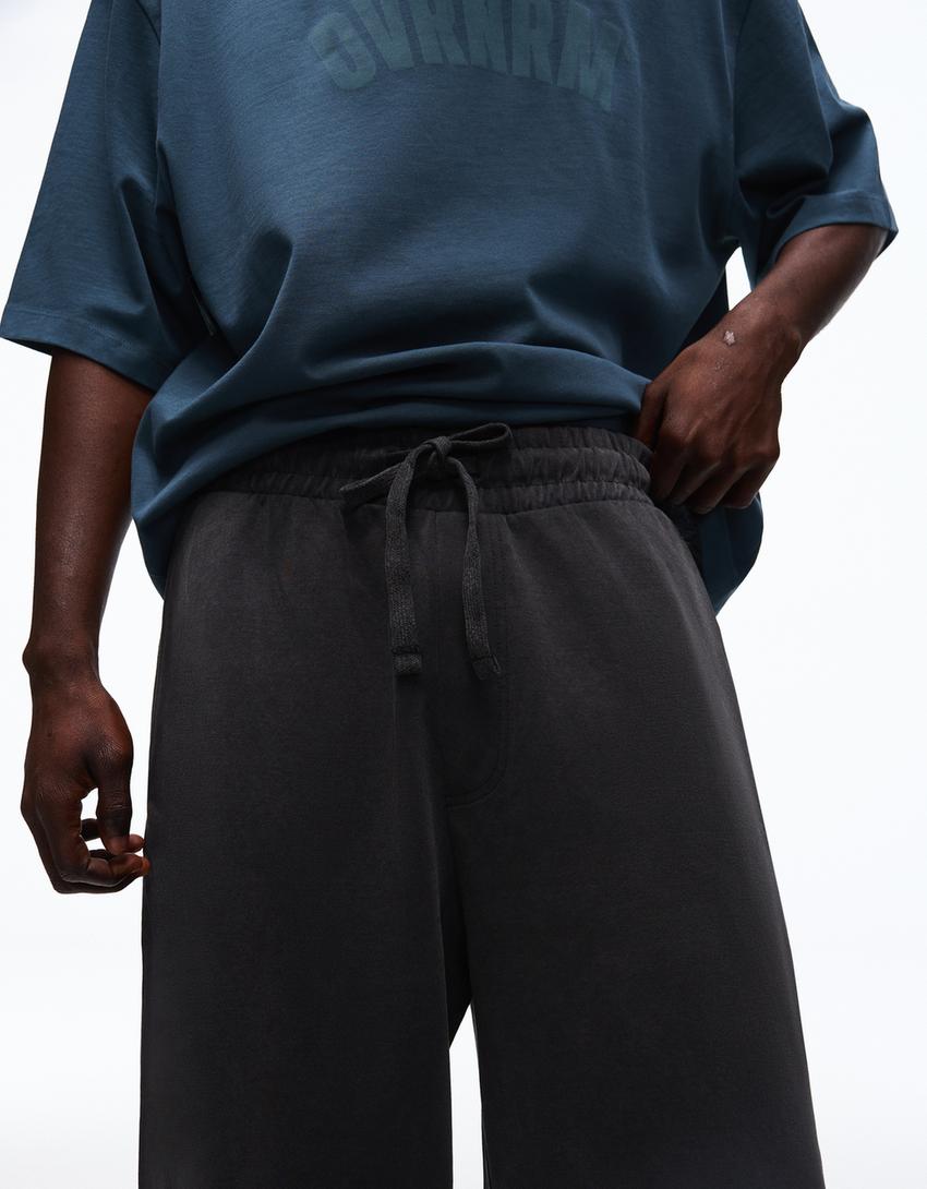 Interlock-Puffärmelhose-Grau