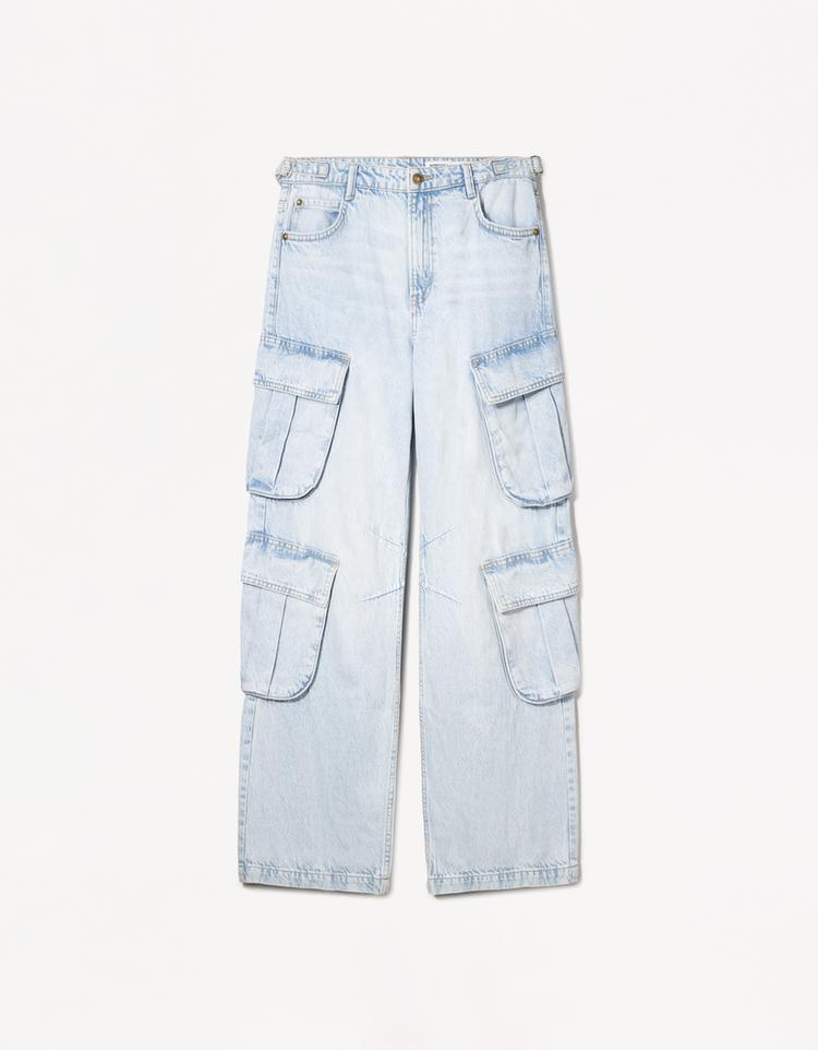Çok cepli kargo jean