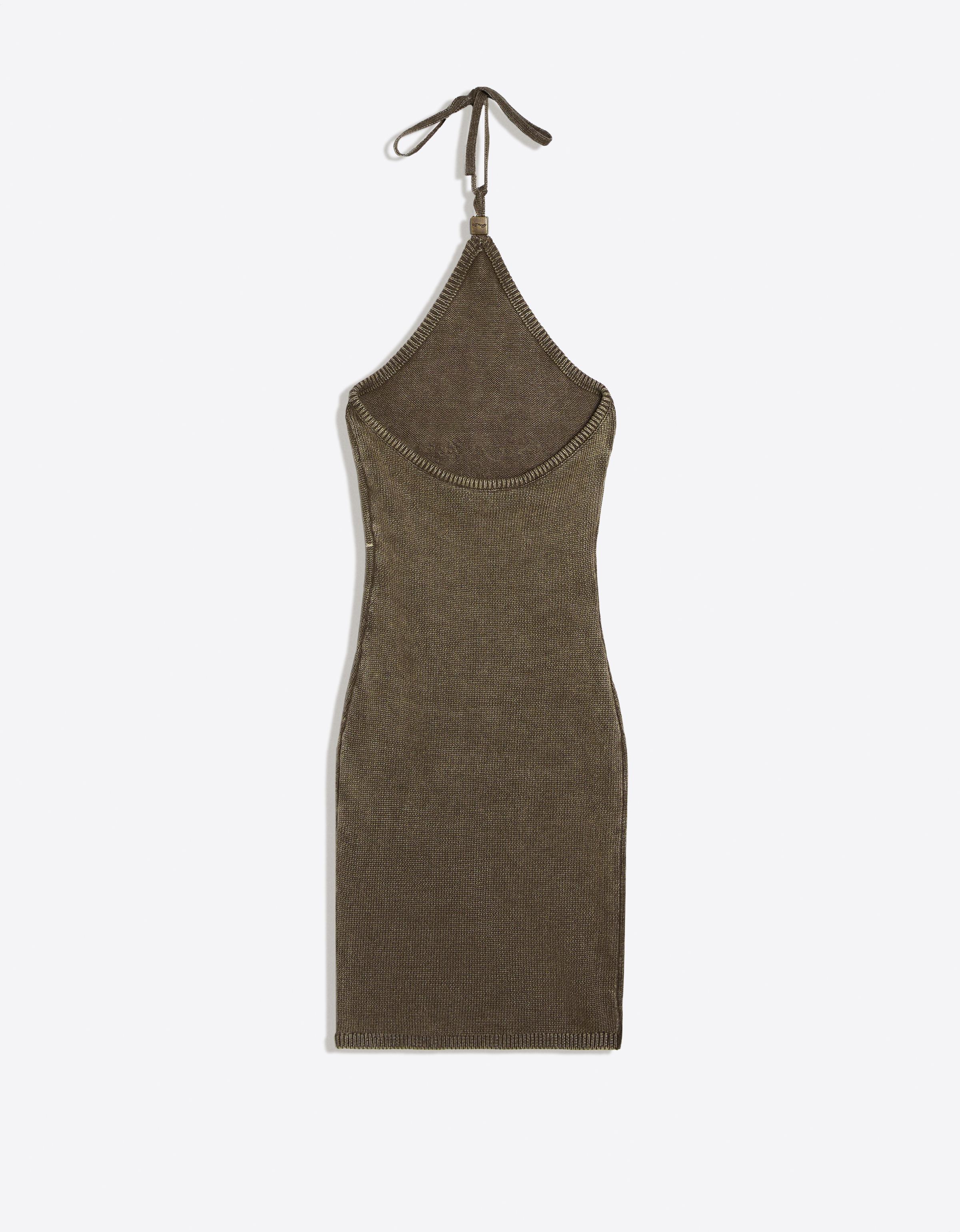 ED HARDY X BERSHKA halter mini dress — Grey
