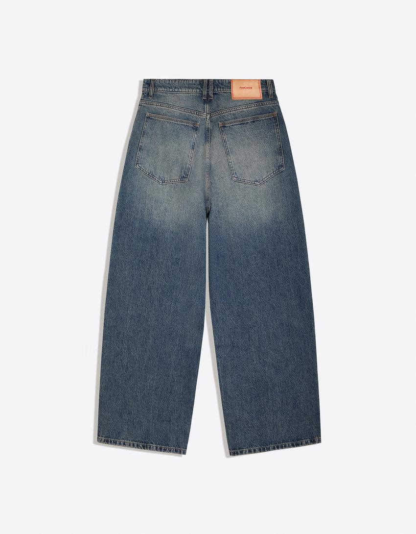 Super baggy fit jean-Açık mavi