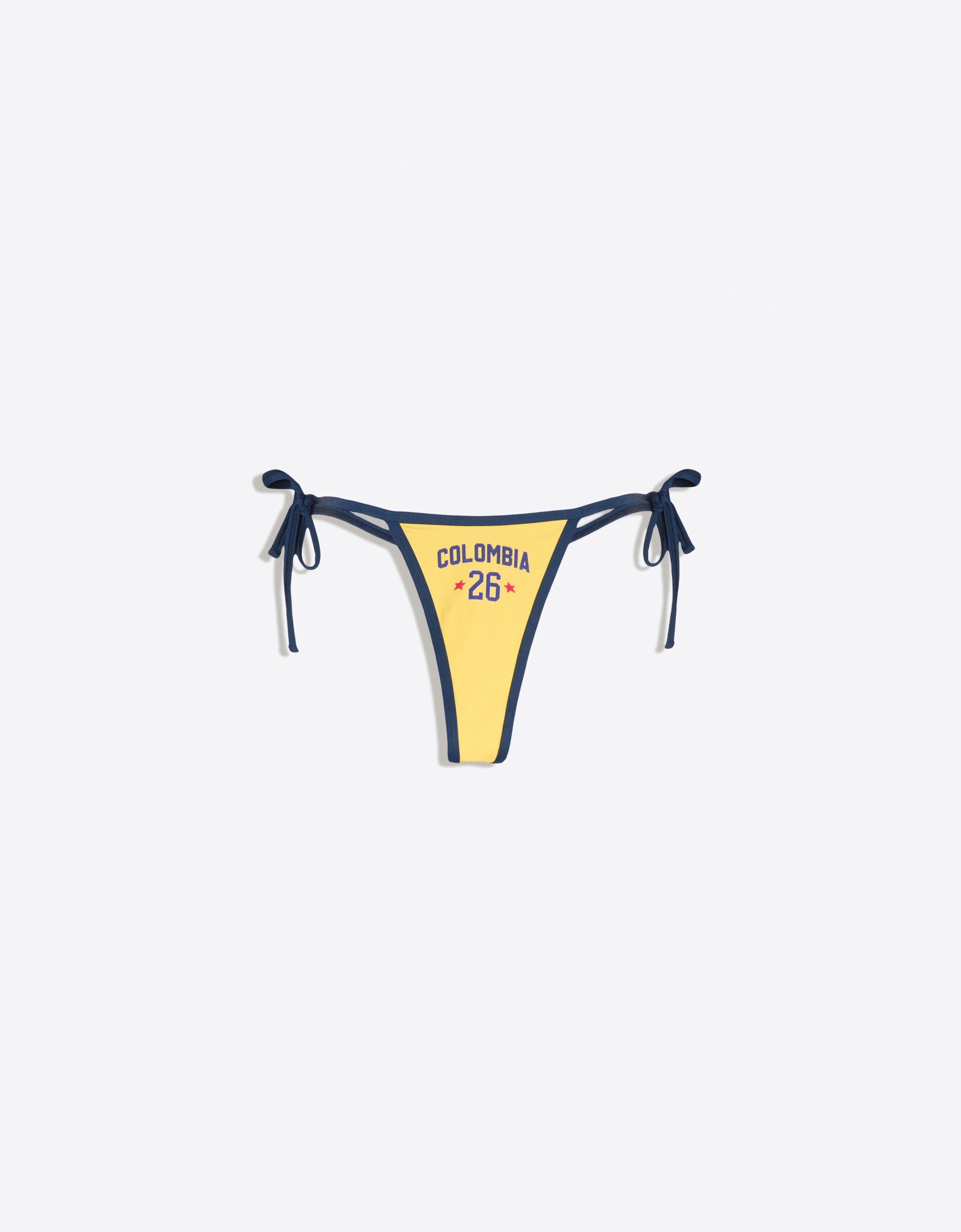 Bershka Slip Bikini Tanga Fifa World Cup Donna S Giallo
