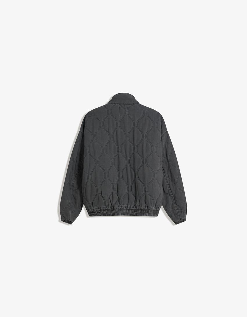 Faded-effect jacket-Dark grey-4