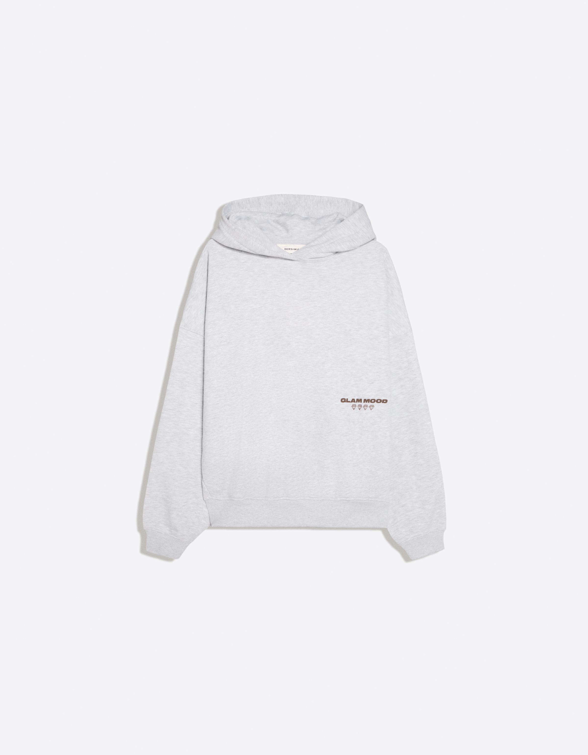 Oversize print hoodie — Grey