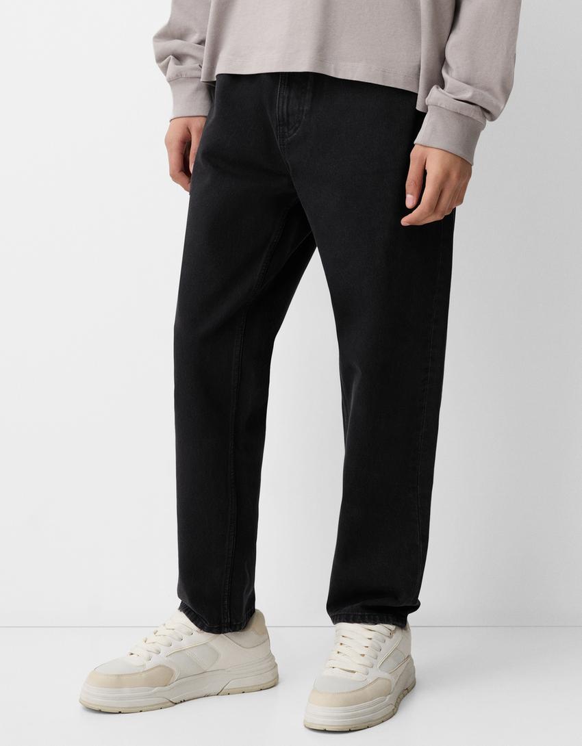 Loose fit jeans-Black-2