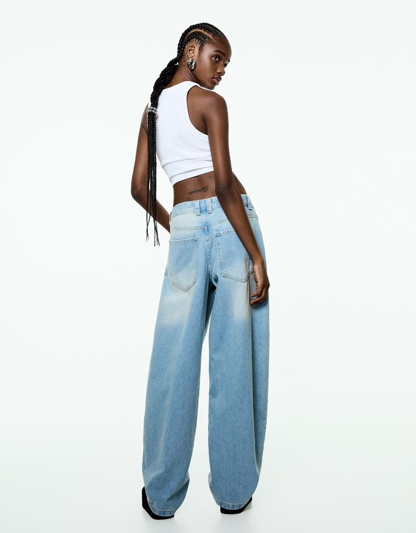 جينز فضفاض بقصة بالون-أزرق فاتح-2