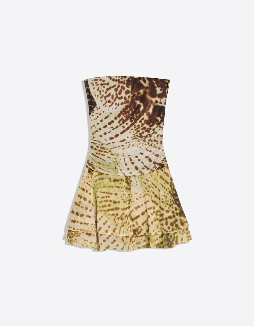 Robe mini bandeau imprimé paisley-Sable