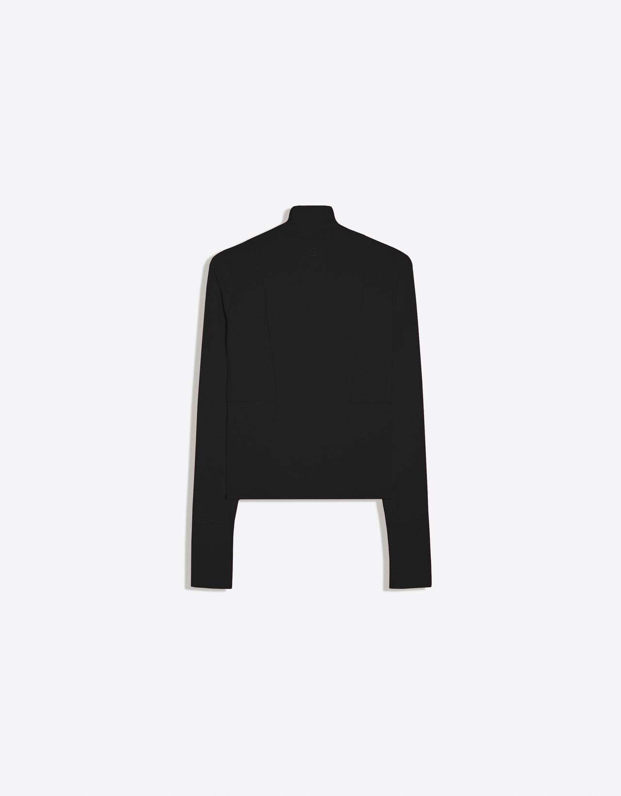 Technical fabric zip-up jacket – Breathable & Quick Dry — Black