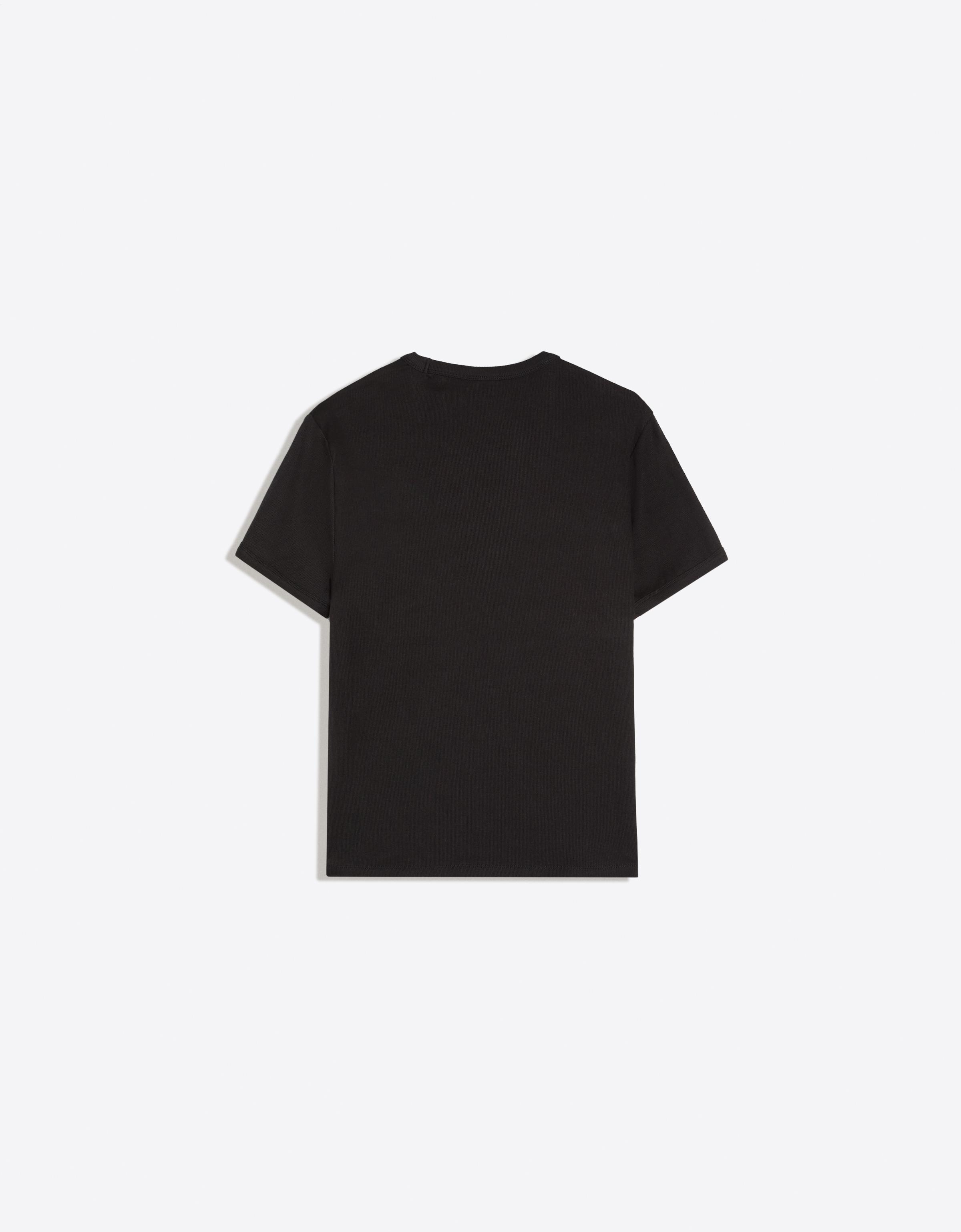 Slim fit ribbed T-shirt — Black
