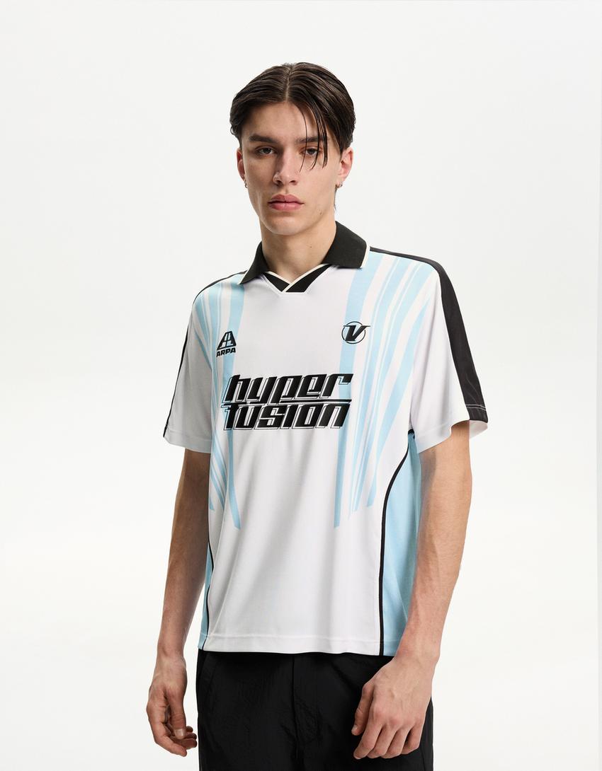 Short sleeve polo collar sports T-shirt-White