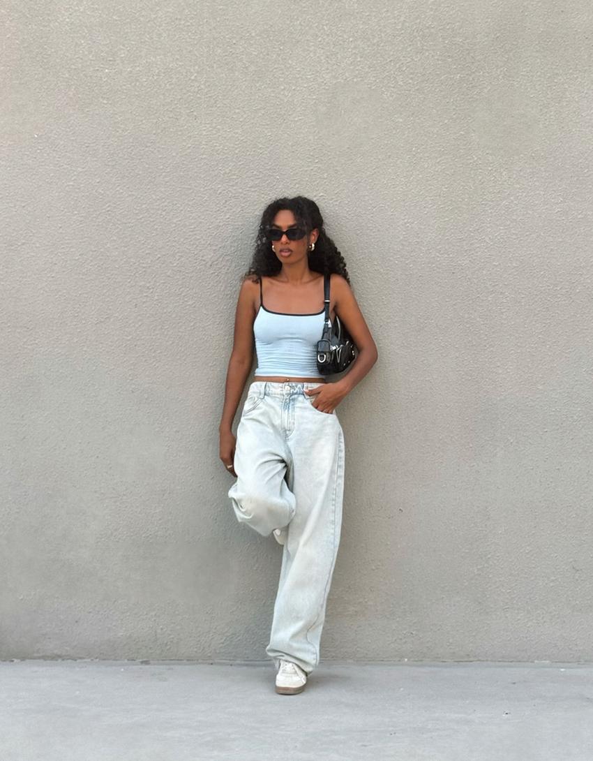 Jean barrel wide leg-Bleu lavé-3