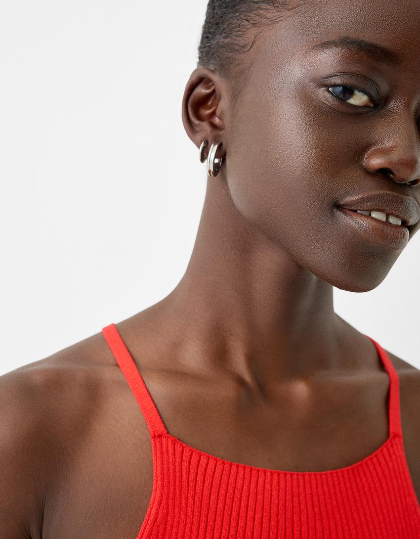 Lot de 6 boucles d'oreilles créoles-Argent-1