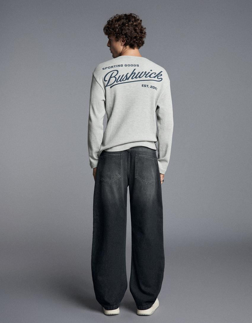 Jeans barrel twisted-Nero