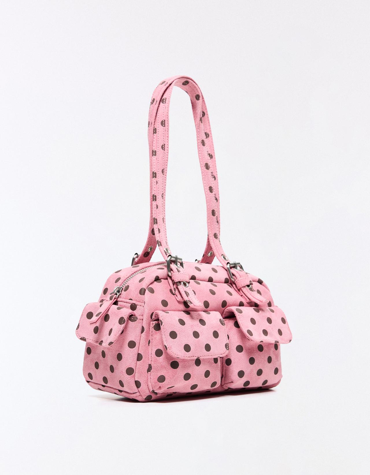 Polka dot pocket bag — Pink