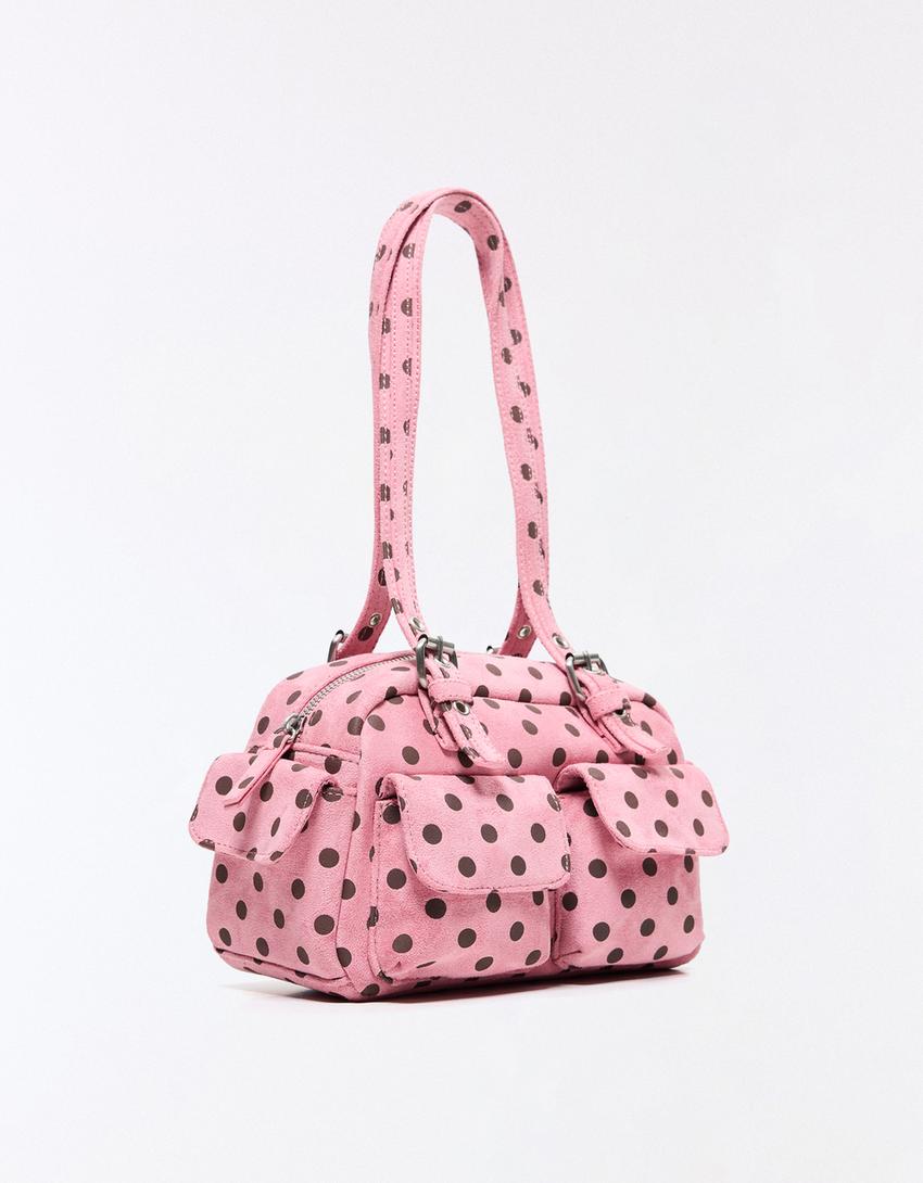 Tasche mit Tupfen und Taschen-Rosa