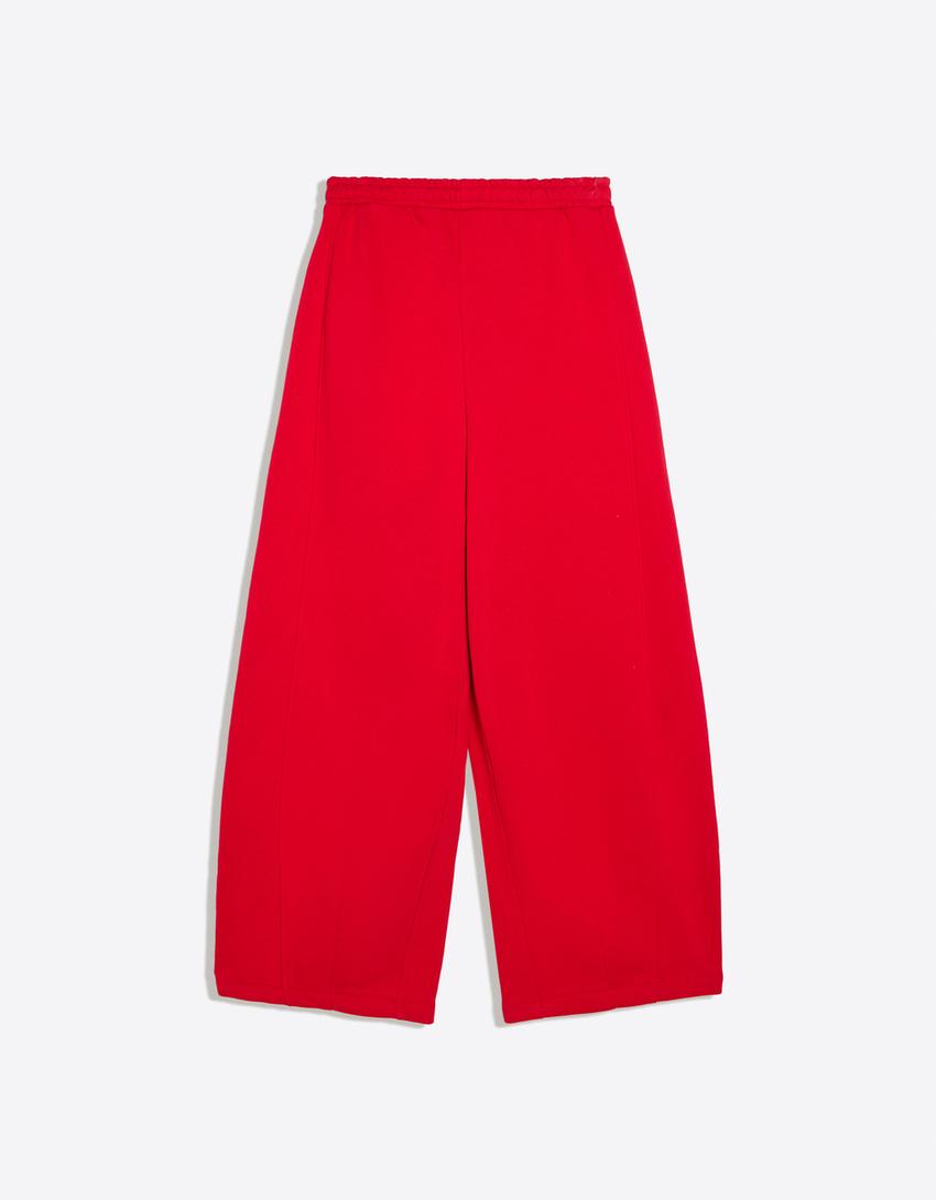 Pantalón felpa parachute-Rojo