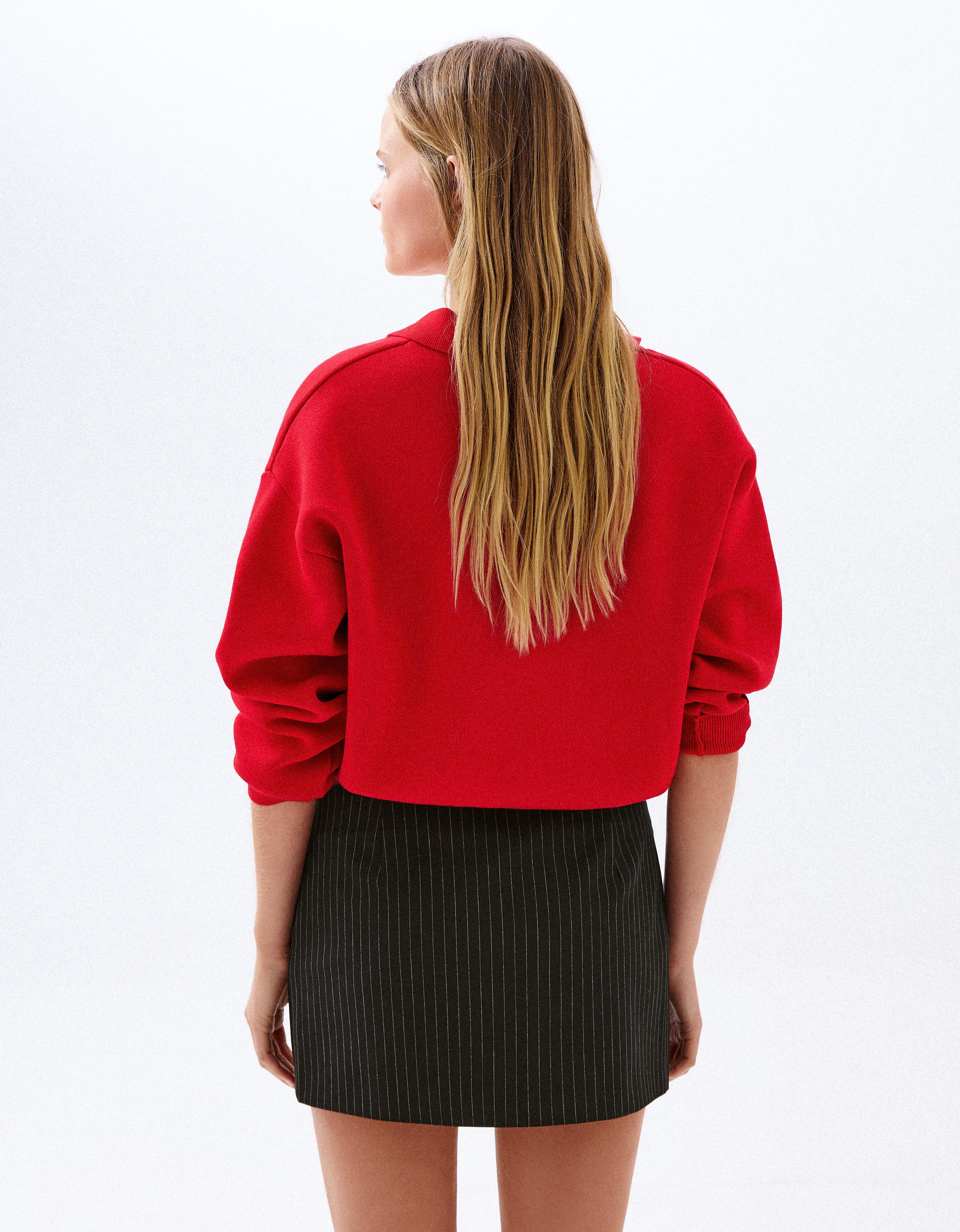 Button-up mini skirt — White / Black
