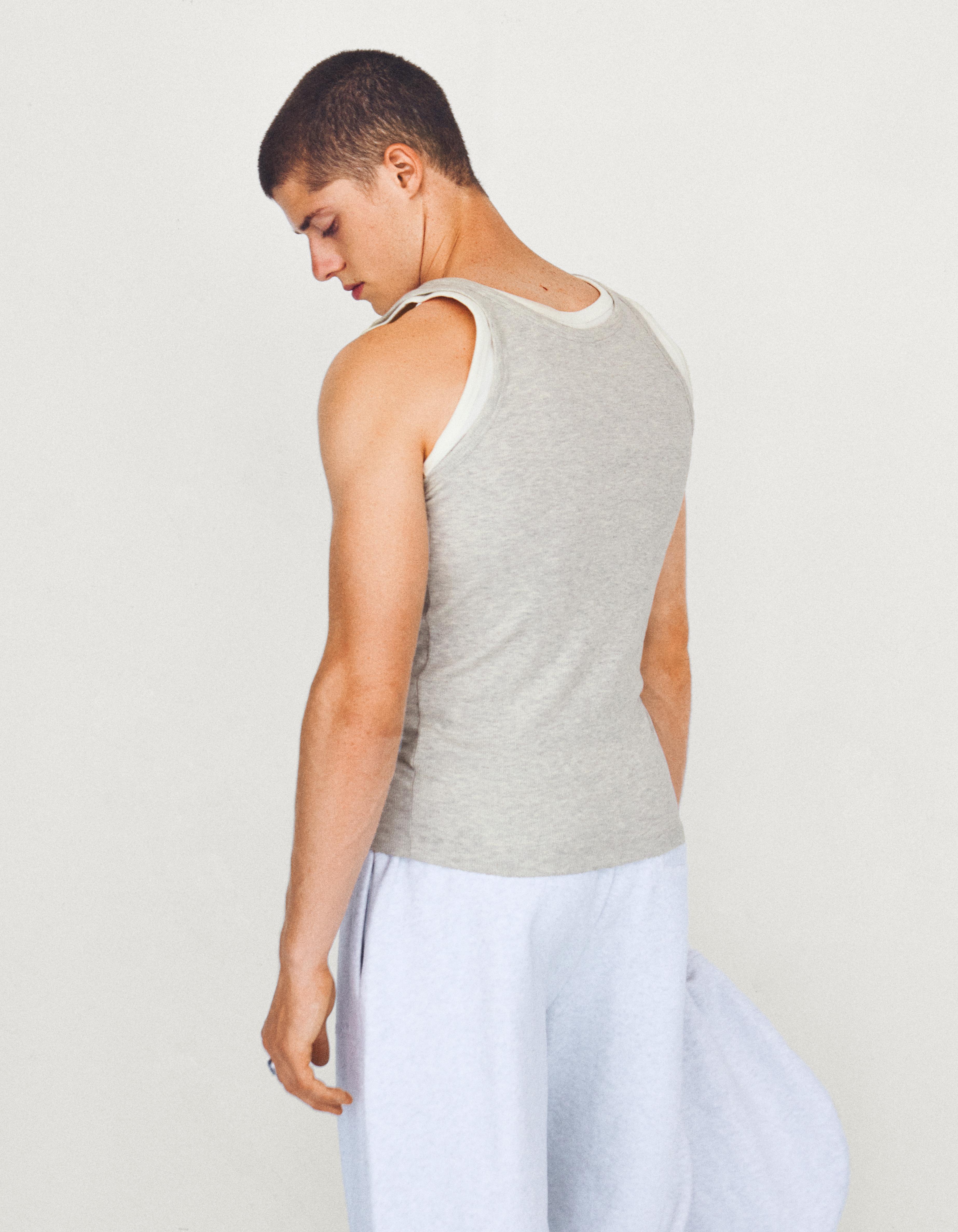 Double strap vest top — Grey