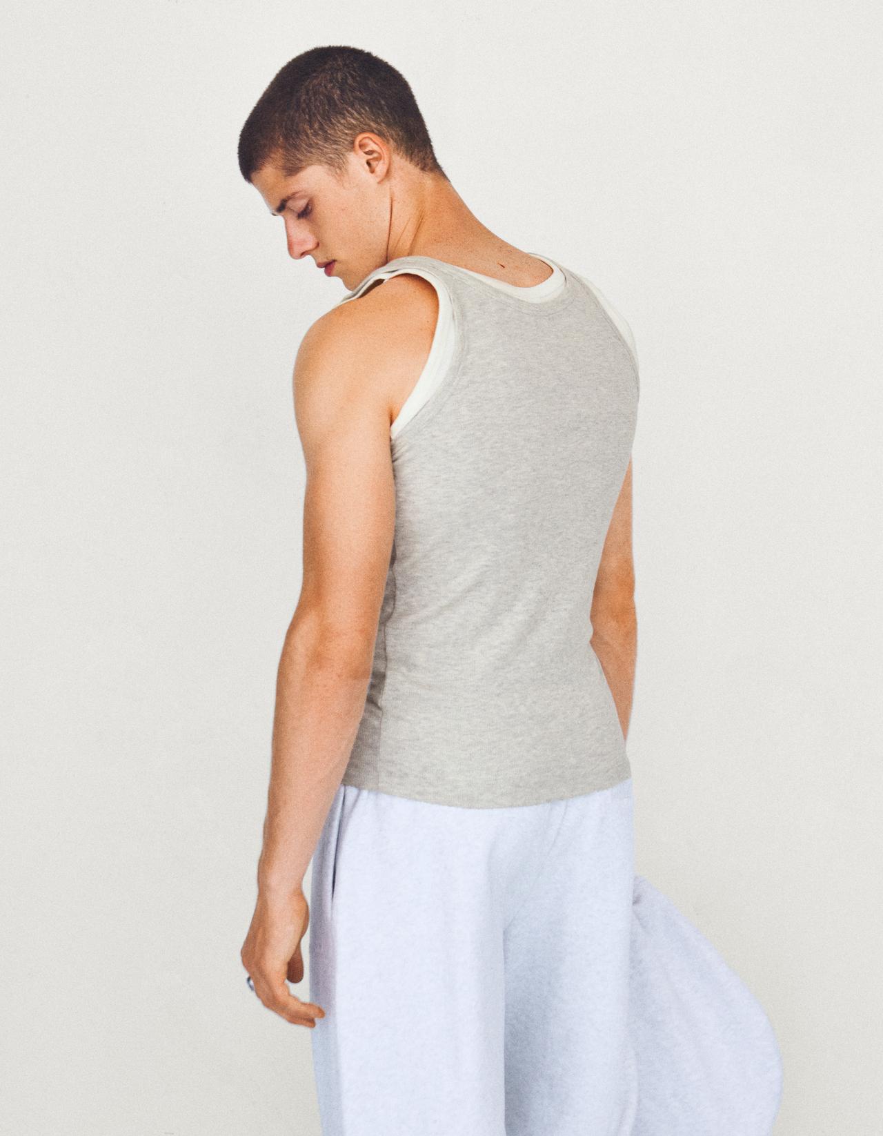 Double strap vest top — Grey