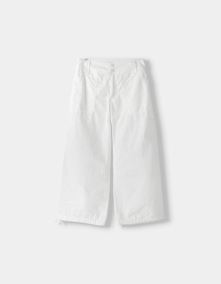 بنطال كابري بخصر منخفض-أبيض-4