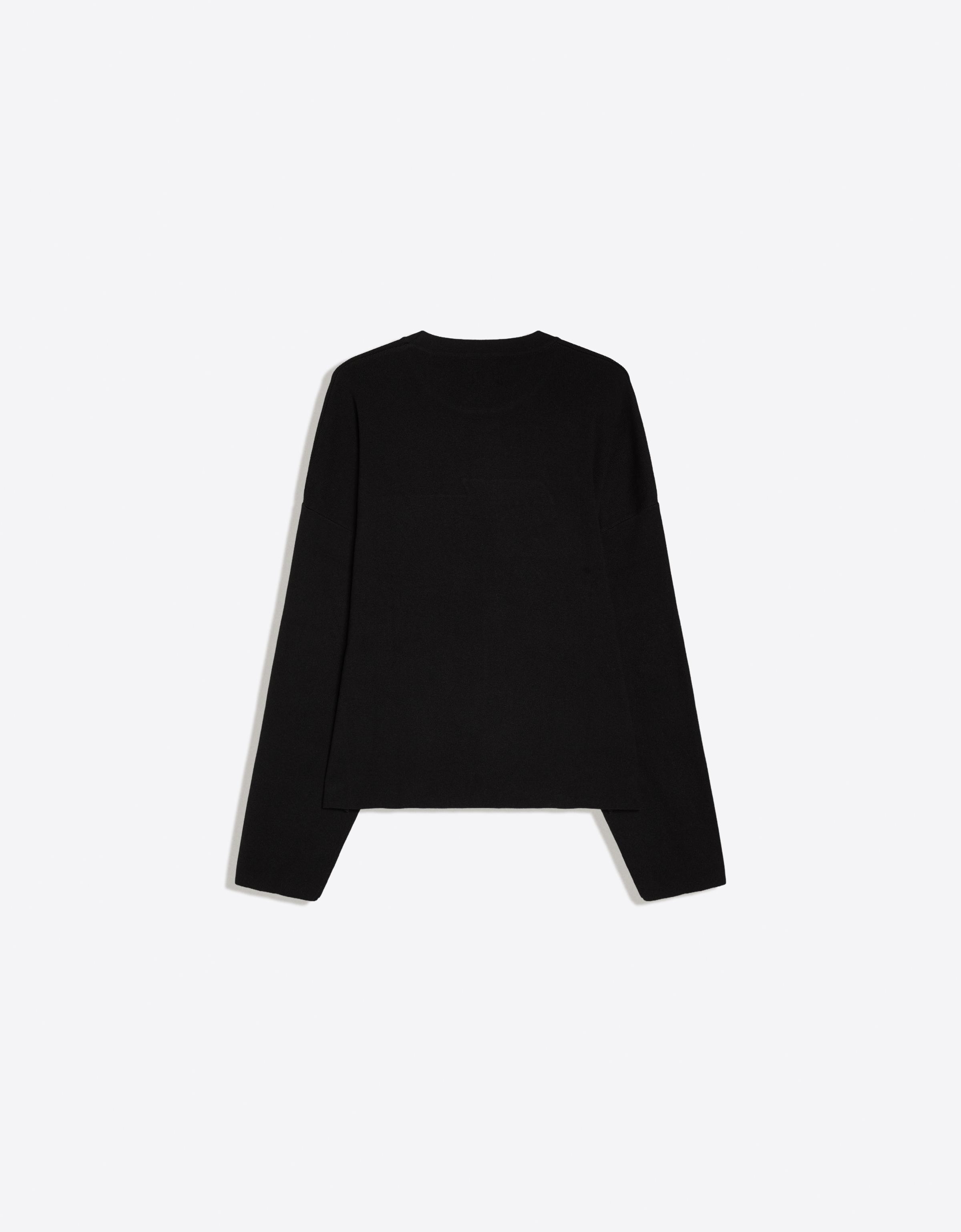 Printed round neck jumper — Black