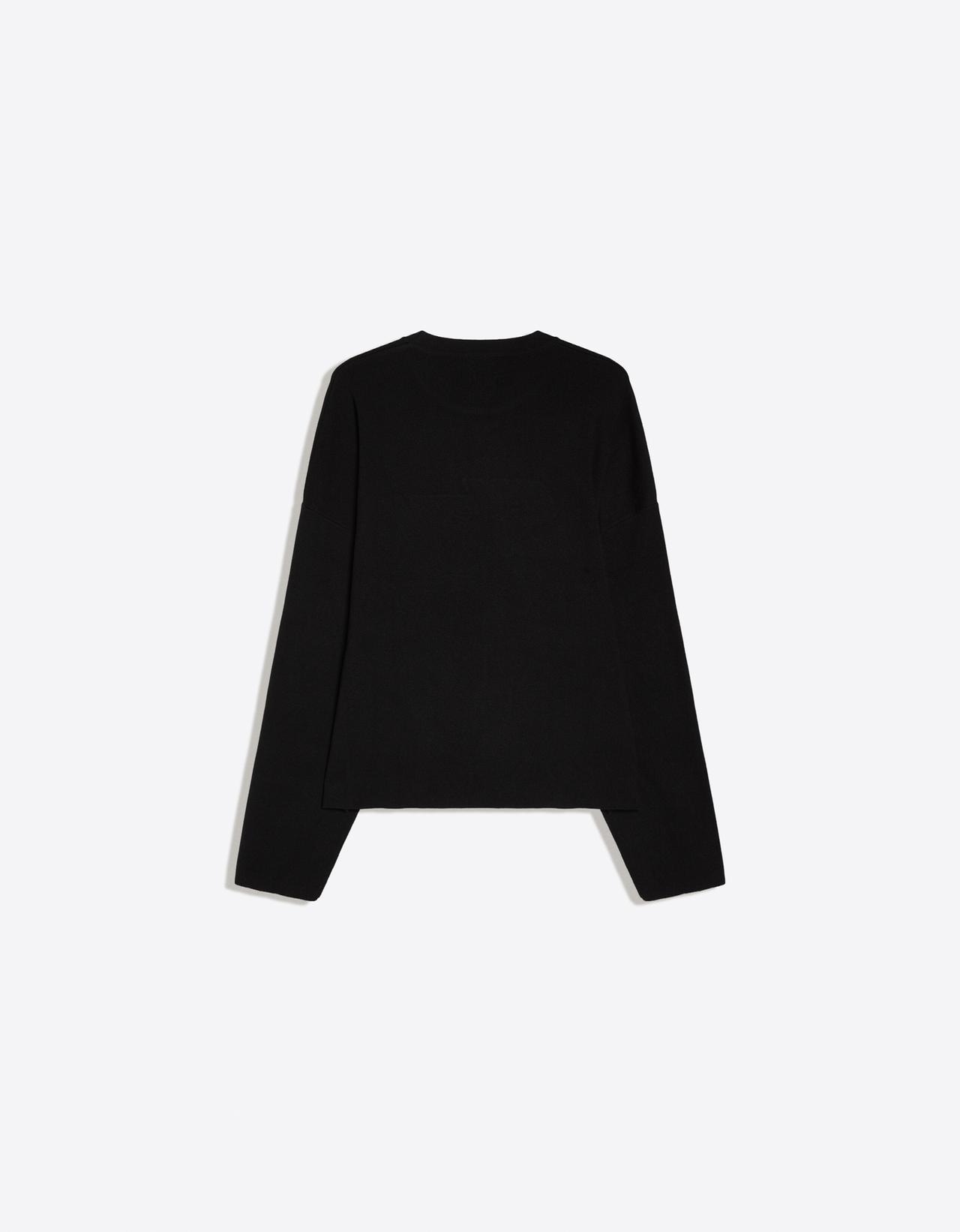 Printed round neck jumper — Black