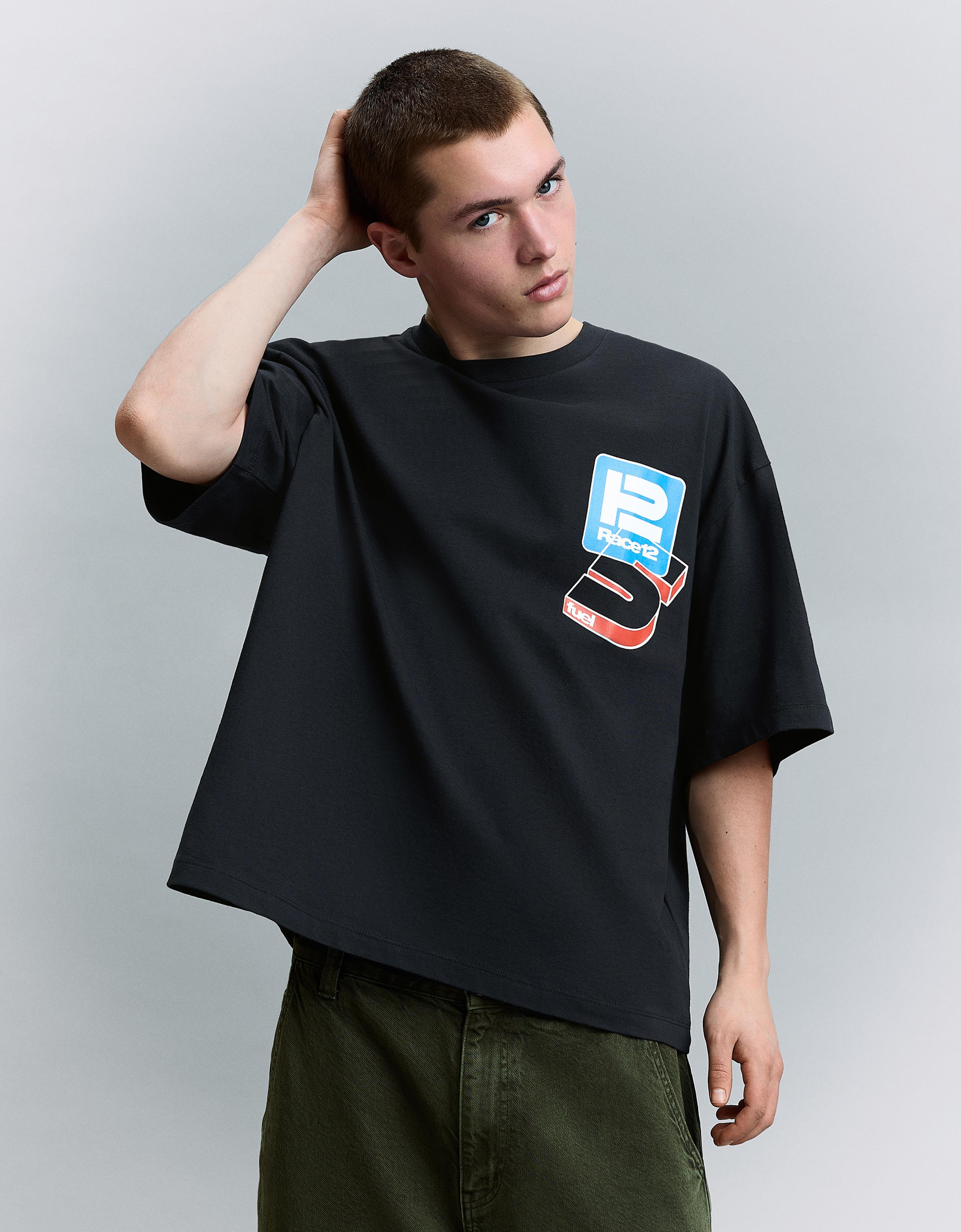Camiseta Manga Corta Print Hombre M Marino