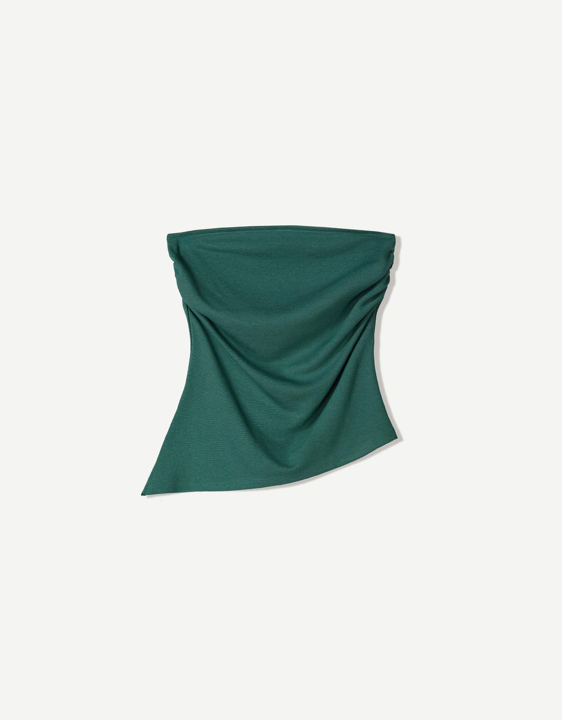 Bandeau top with gathered detail