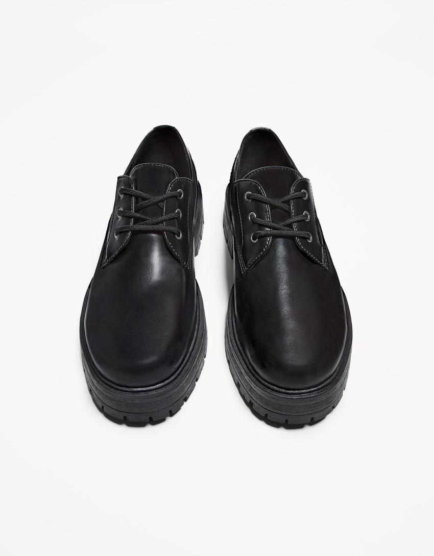 Derby shoes-BLACK
